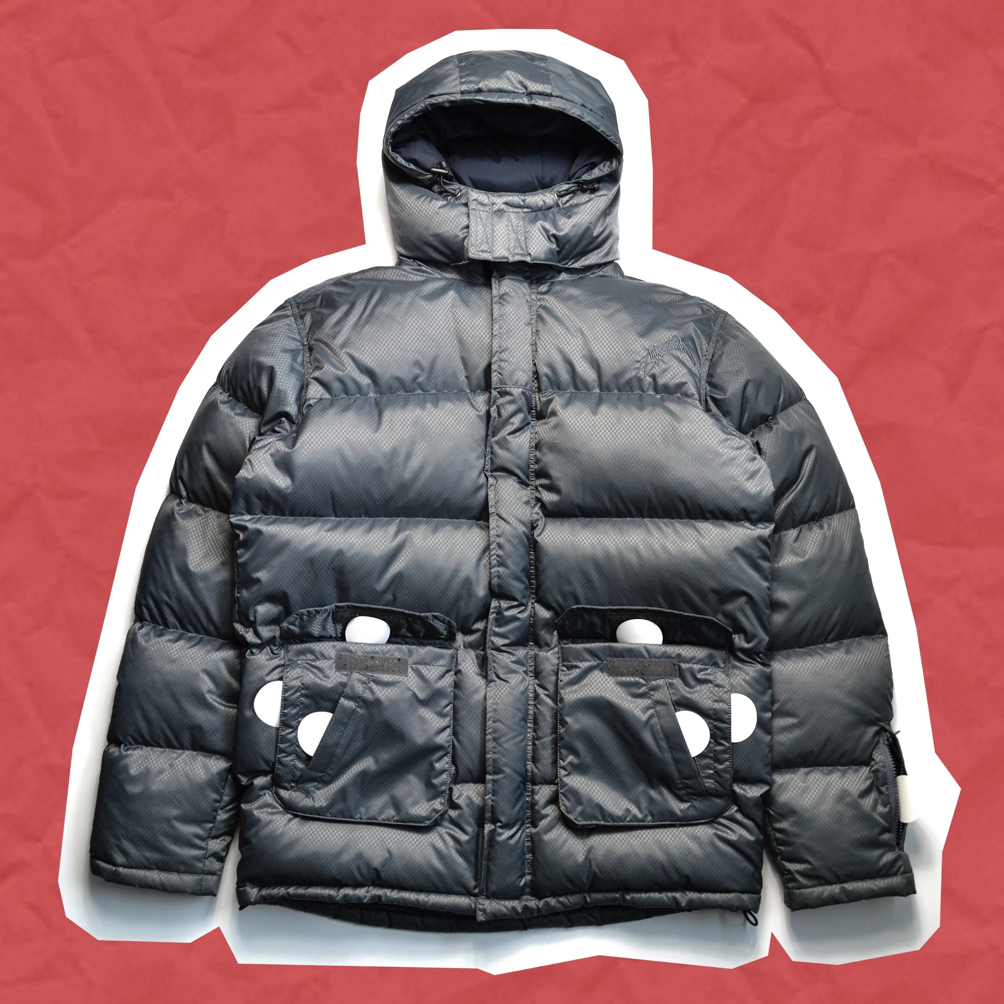 Grey Ripstop Multi-compartment Tactical Puffer Jacket (~M~)