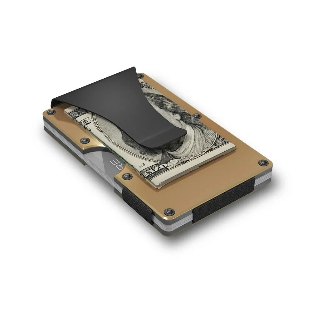GRID Compact Minimalist Wallet - Gold Aluminum
