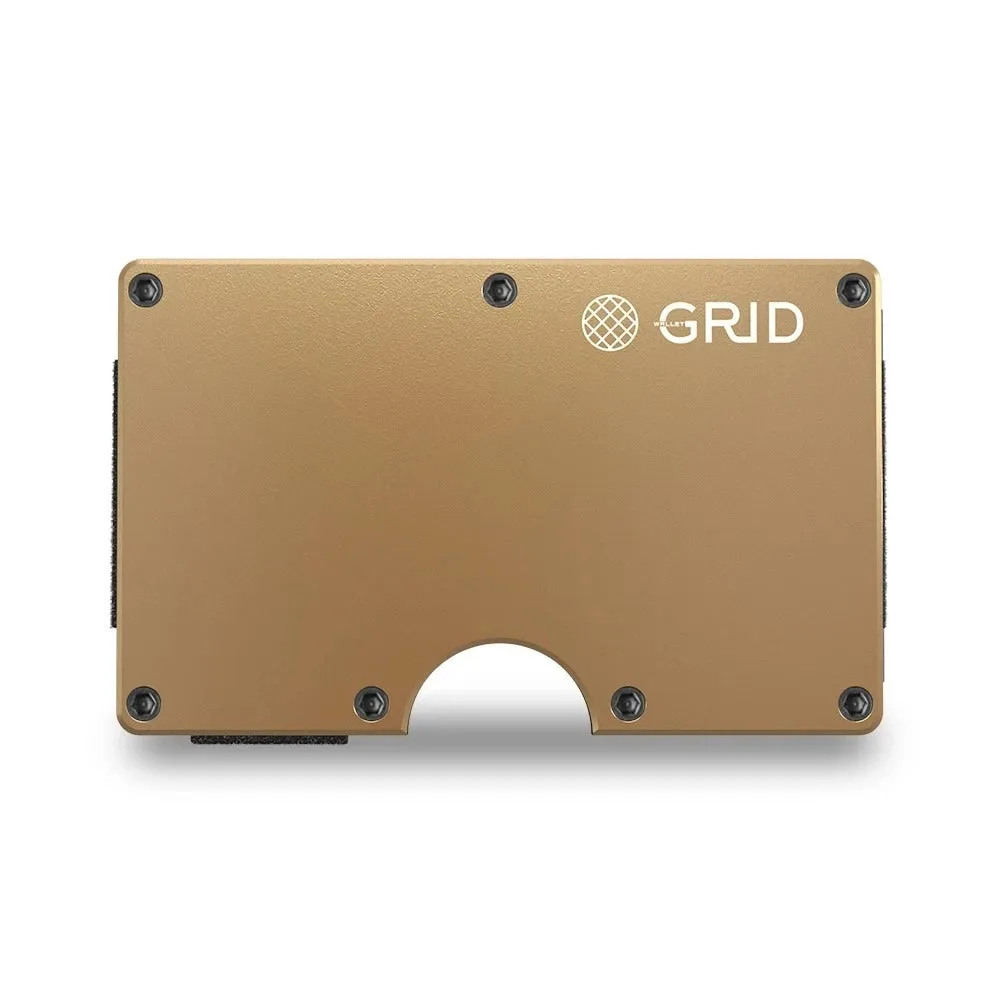 GRID Compact Minimalist Wallet - Gold Aluminum