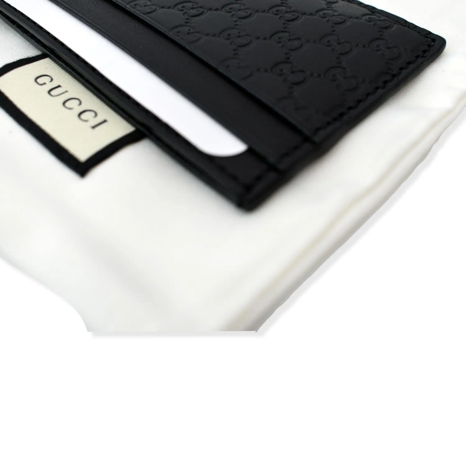 GUCCI Microguccissima Monogram Leather Card Case Black 262837