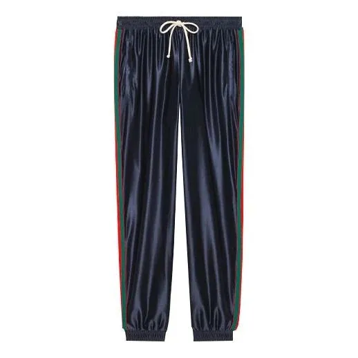 Gucci Web Tech Jersey Pants in Navy