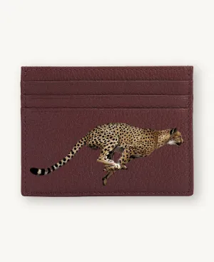 HAND PAINTED CARD HOLDER BURGUNDY