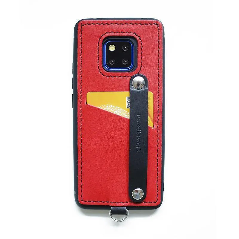 Handmade Green Leather Huawei Mate 20 Pro Case with Card Holder CONTRAST COLOR Huawei Mate 20 Pro Leather Case