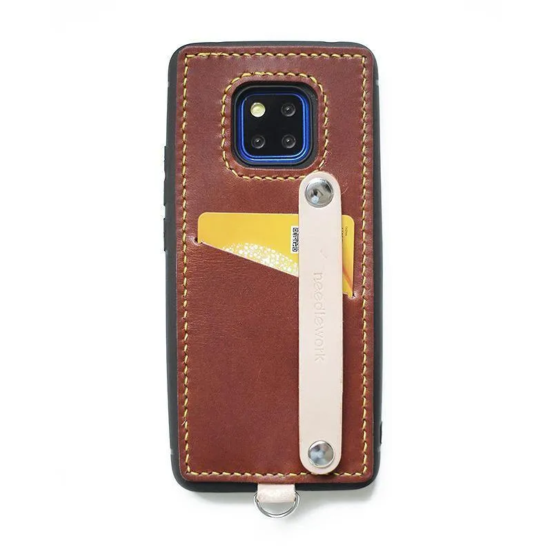 Handmade Green Leather Huawei Mate 20 Pro Case with Card Holder CONTRAST COLOR Huawei Mate 20 Pro Leather Case
