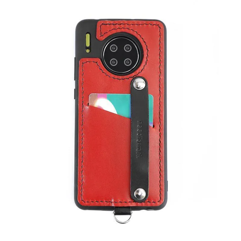 Handmade Leather Huawei Mate 30 Case with Card Holder CONTRAST COLOR Huawei Mate 30 Leather Case