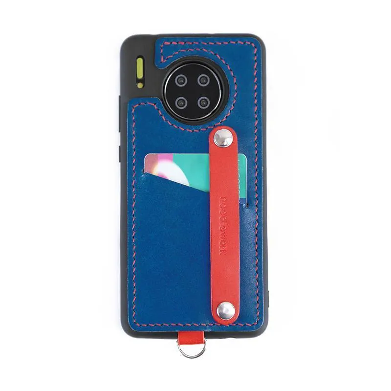 Handmade Leather Huawei Mate 30 Case with Card Holder CONTRAST COLOR Huawei Mate 30 Leather Case