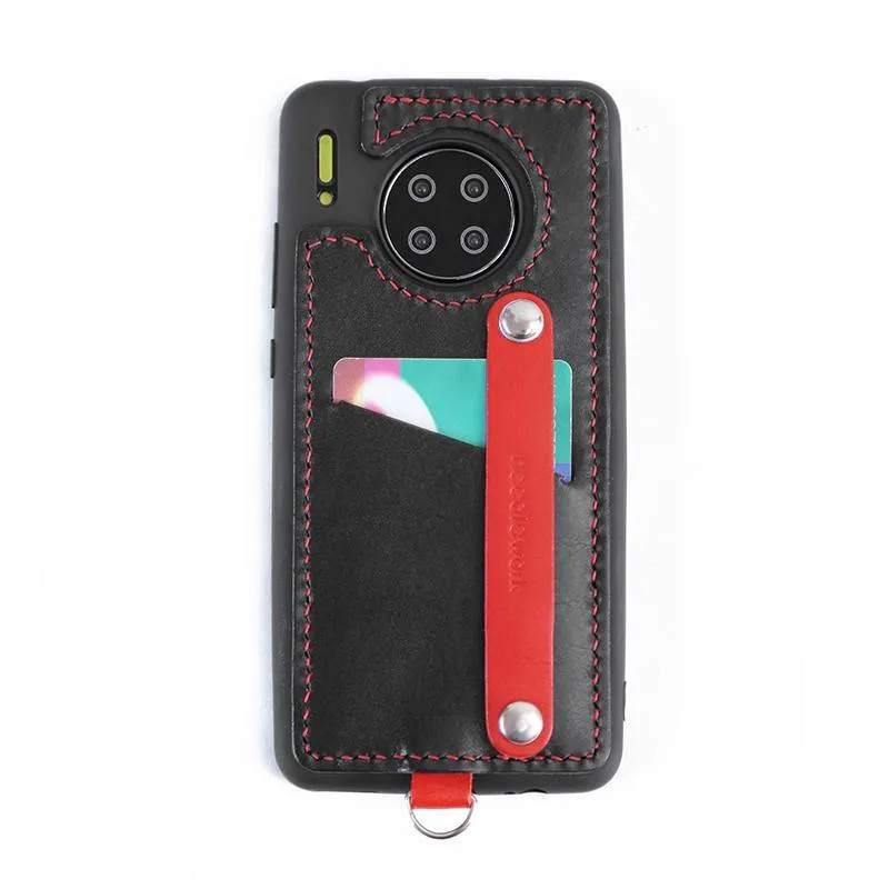 Handmade Leather Huawei Mate 30 Case with Card Holder CONTRAST COLOR Huawei Mate 30 Leather Case