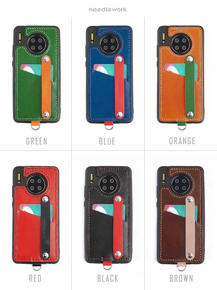 Handmade Leather Huawei Mate 30 Case with Card Holder CONTRAST COLOR Huawei Mate 30 Leather Case
