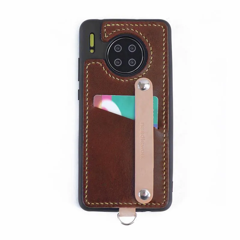 Handmade Leather Huawei Mate 30 Case with Card Holder CONTRAST COLOR Huawei Mate 30 Leather Case