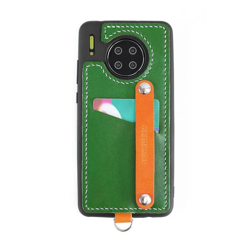 Handmade Leather Huawei Mate 30 Case with Card Holder CONTRAST COLOR Huawei Mate 30 Leather Case