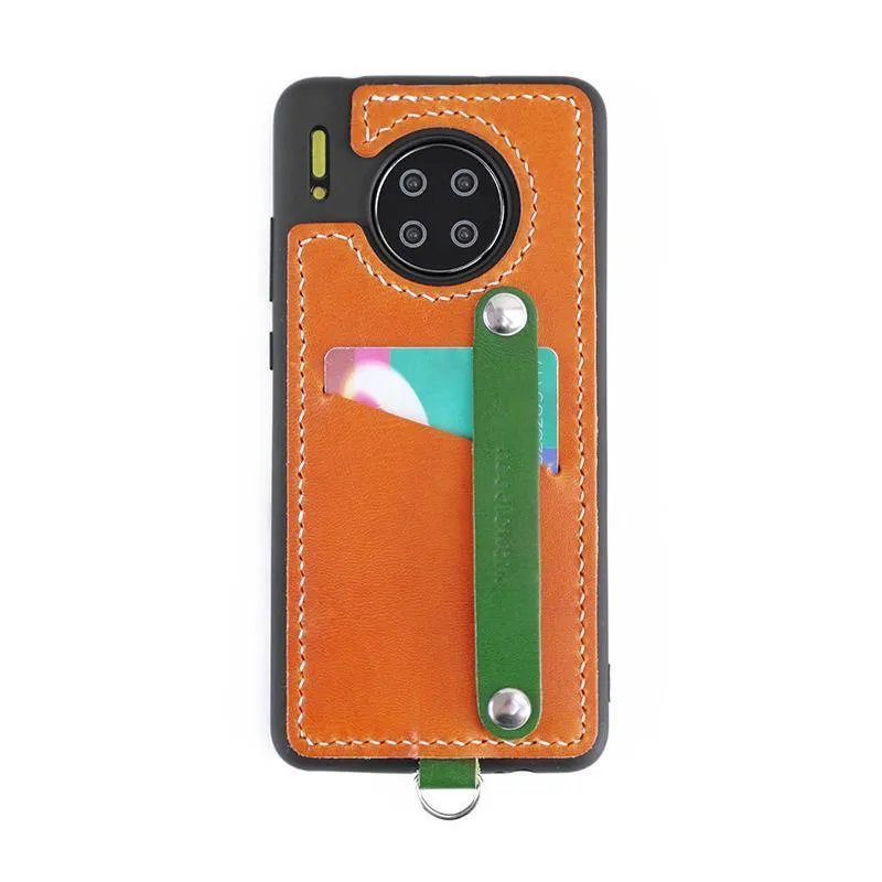 Handmade Leather Huawei Mate 30 Case with Card Holder CONTRAST COLOR Huawei Mate 30 Leather Case