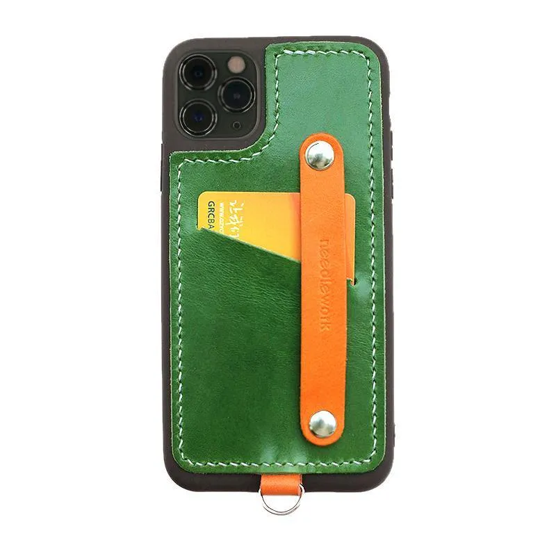 Handmade Red Leather iPhone 11 Pro Max Case with Card Holder CONTRAST COLOR iPhone 11 Leather Case