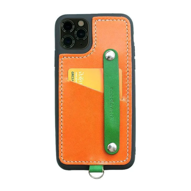 Handmade Red Leather iPhone 11 Pro Max Case with Card Holder CONTRAST COLOR iPhone 11 Leather Case