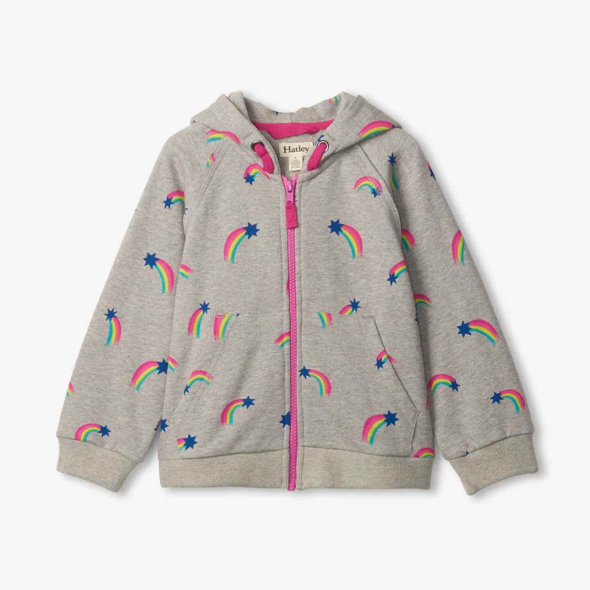 Hatley Full Zip Raglan Hoodie - Rainbow Stars