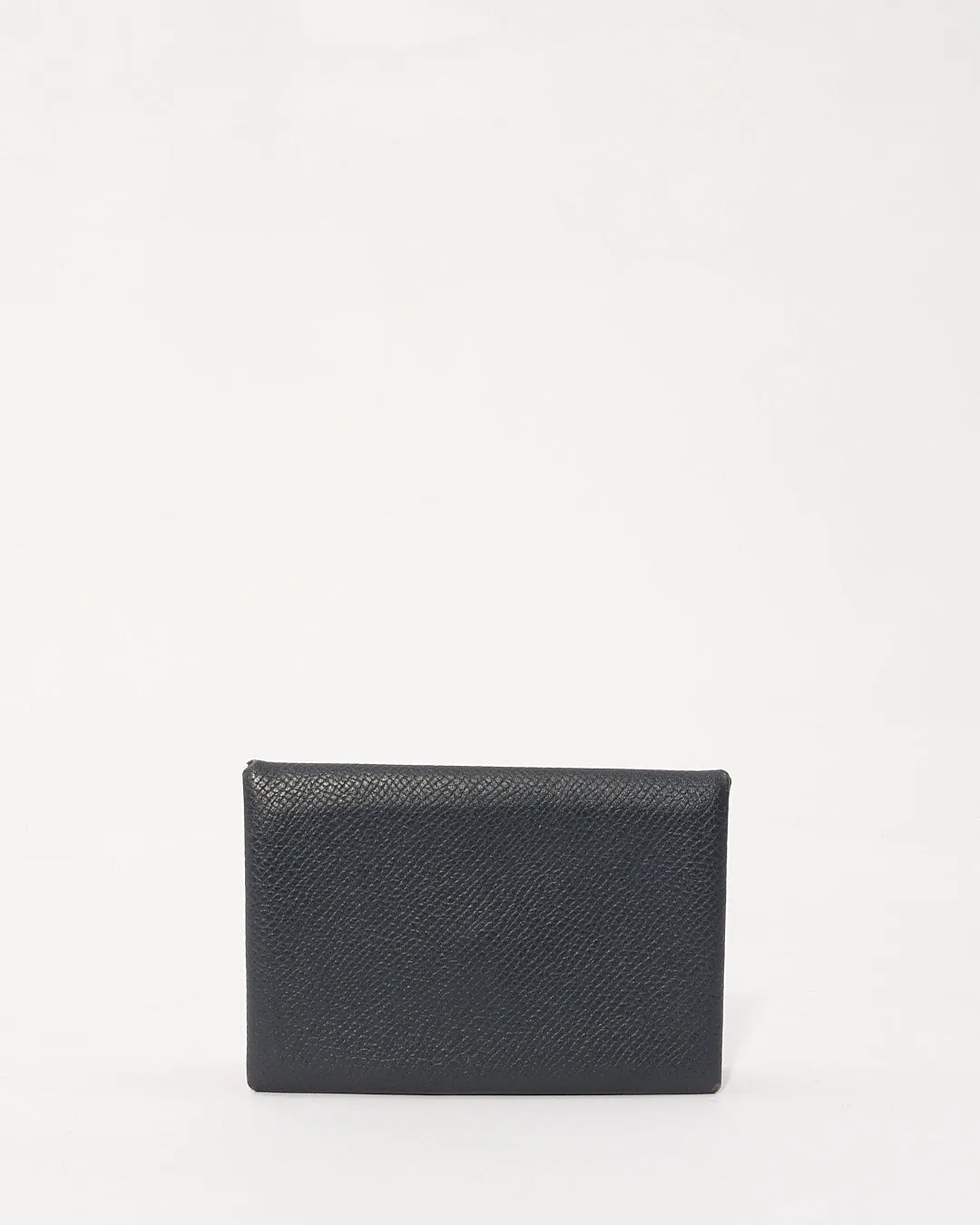 Hermes Black Leather Calvi Card Holder