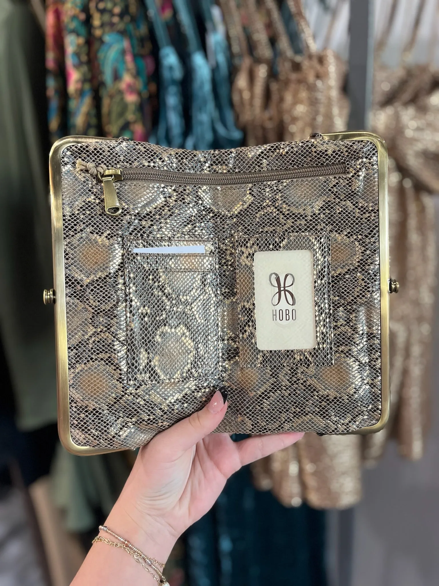 HOBO Lauren Clutch Wallet - Metal Snake