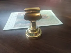 Holy Card Stand – Stand Only – (Holy Card Not Included) – Brass-Colored Steel Stand to Display Holy Card