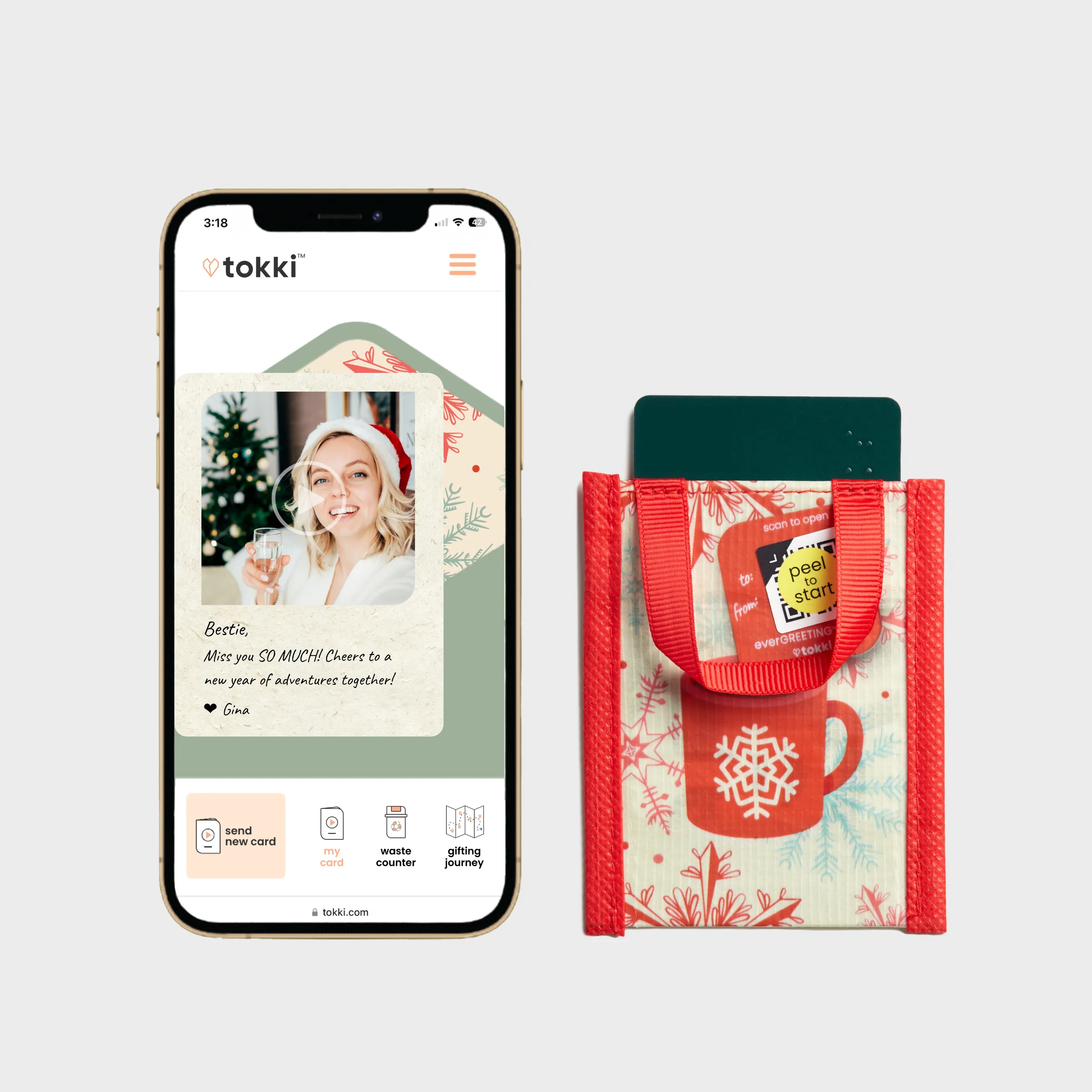 Hot Cocoa | Reusable Gift Card Holder   QR Greeting Card