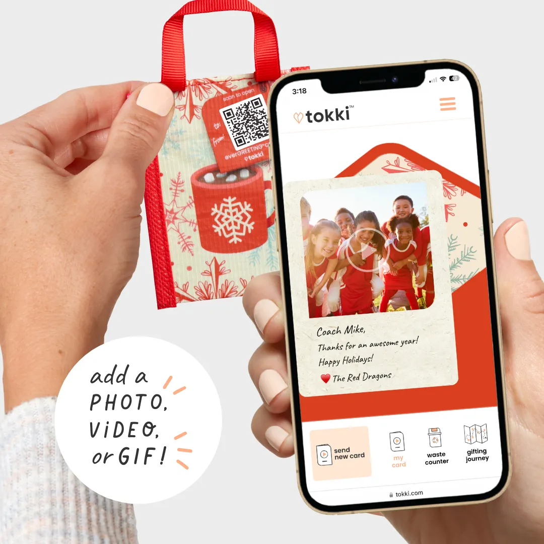 Hot Cocoa | Reusable Gift Card Holder   QR Greeting Card