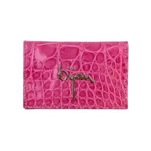Hot Pink Alligator Card Holder
