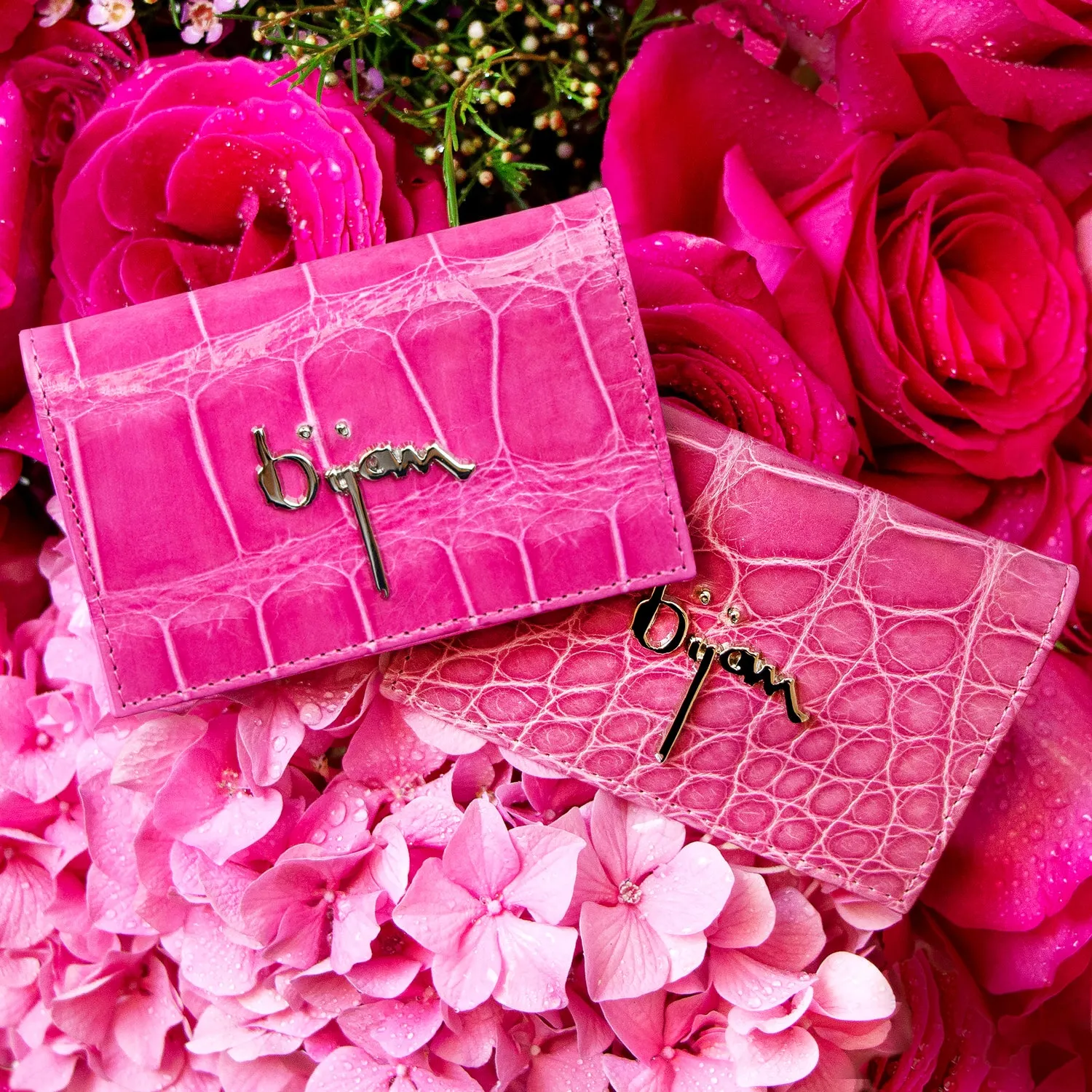 Hot Pink Alligator Card Holder