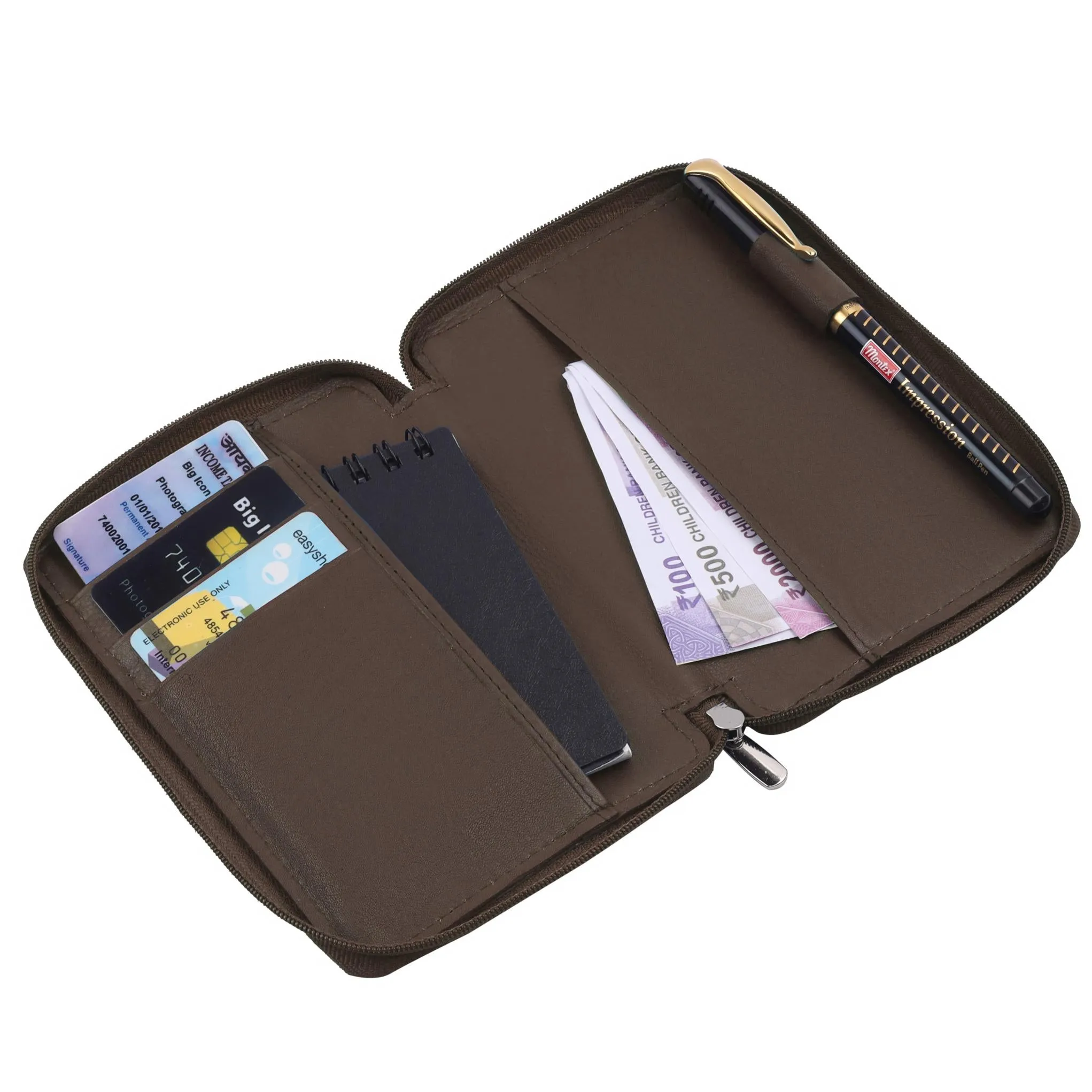 HUDSON RFID Protected Maroon Leather Passport Holder for Men & Women