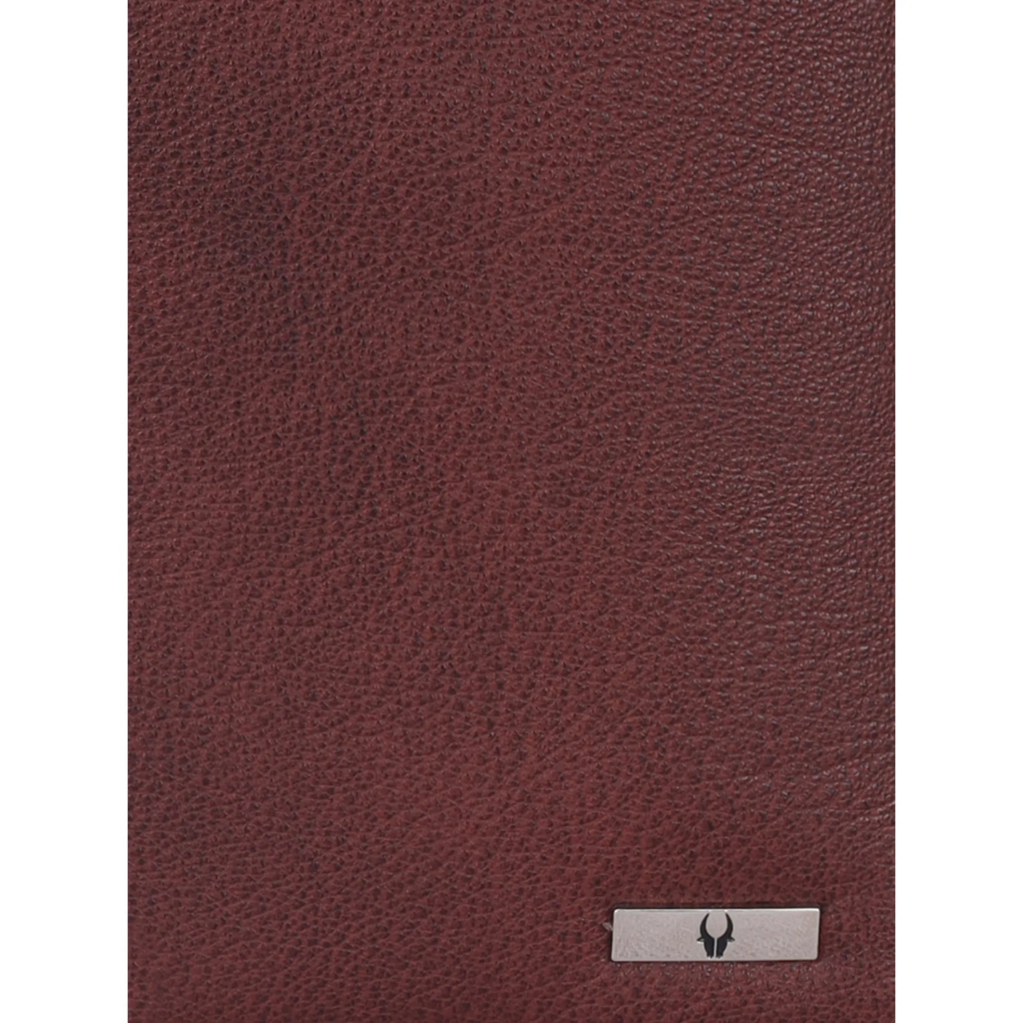HUDSON RFID Protected Maroon Leather Passport Holder for Men & Women