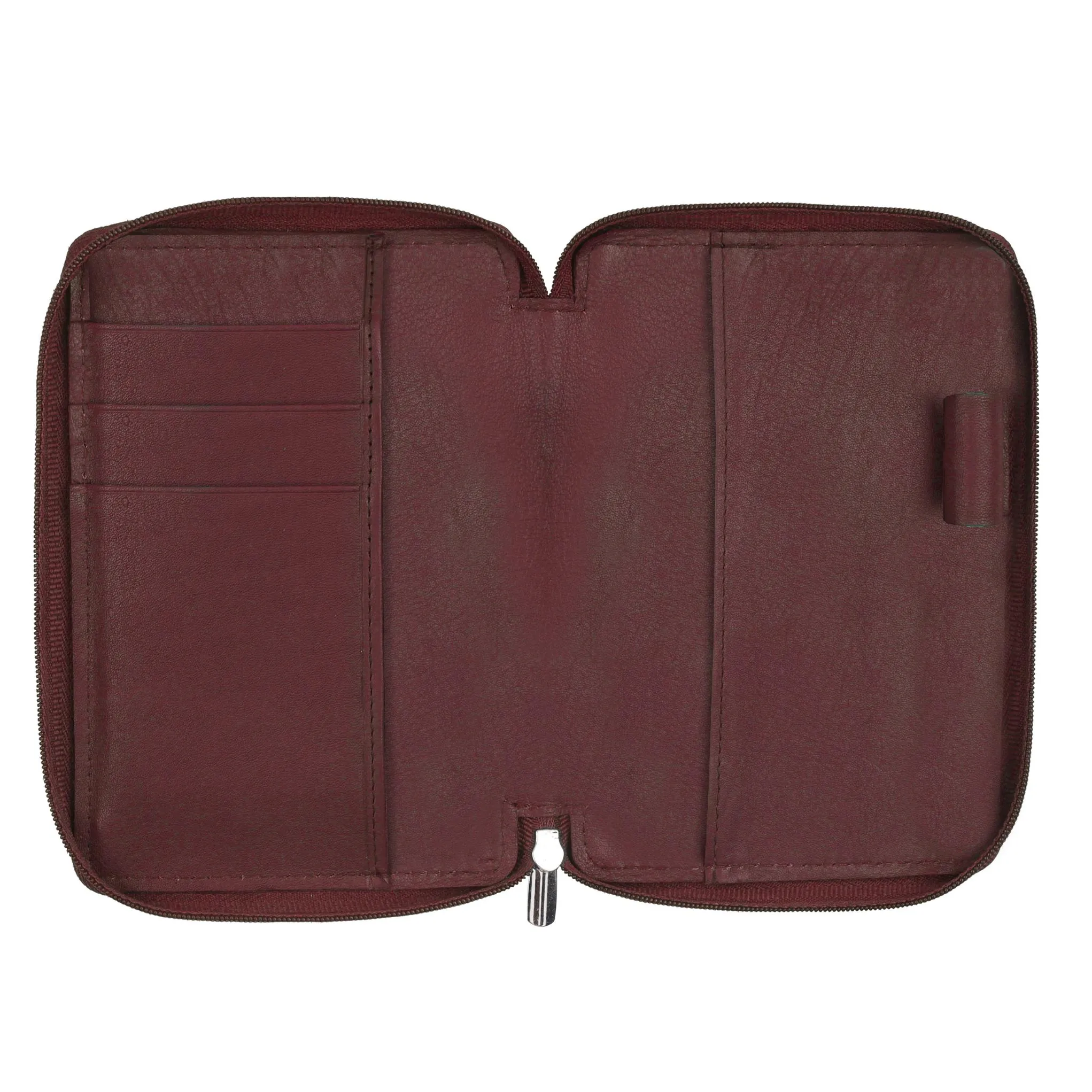 HUDSON RFID Protected Maroon Leather Passport Holder for Men & Women
