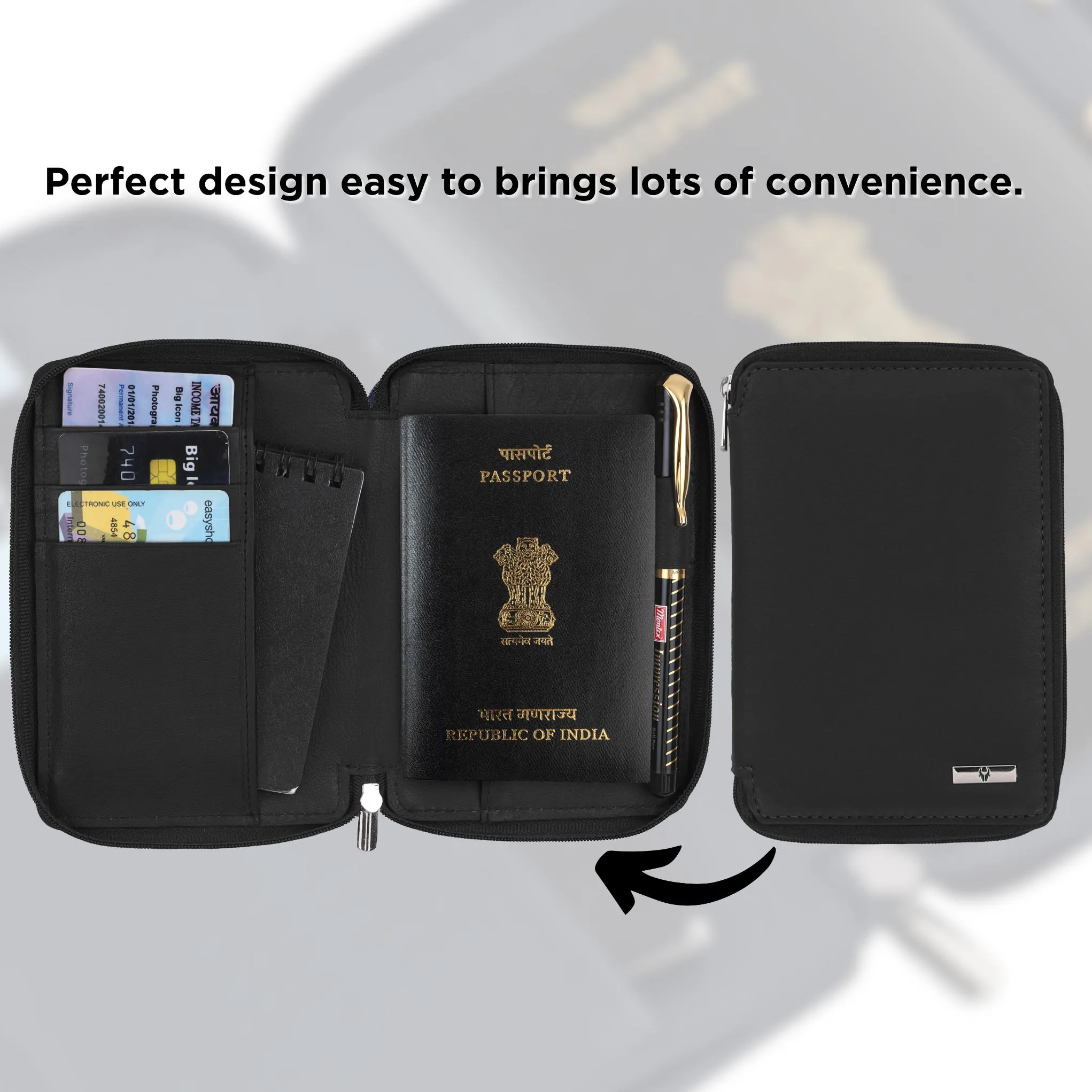 HUDSON RFID Protected Maroon Leather Passport Holder for Men & Women