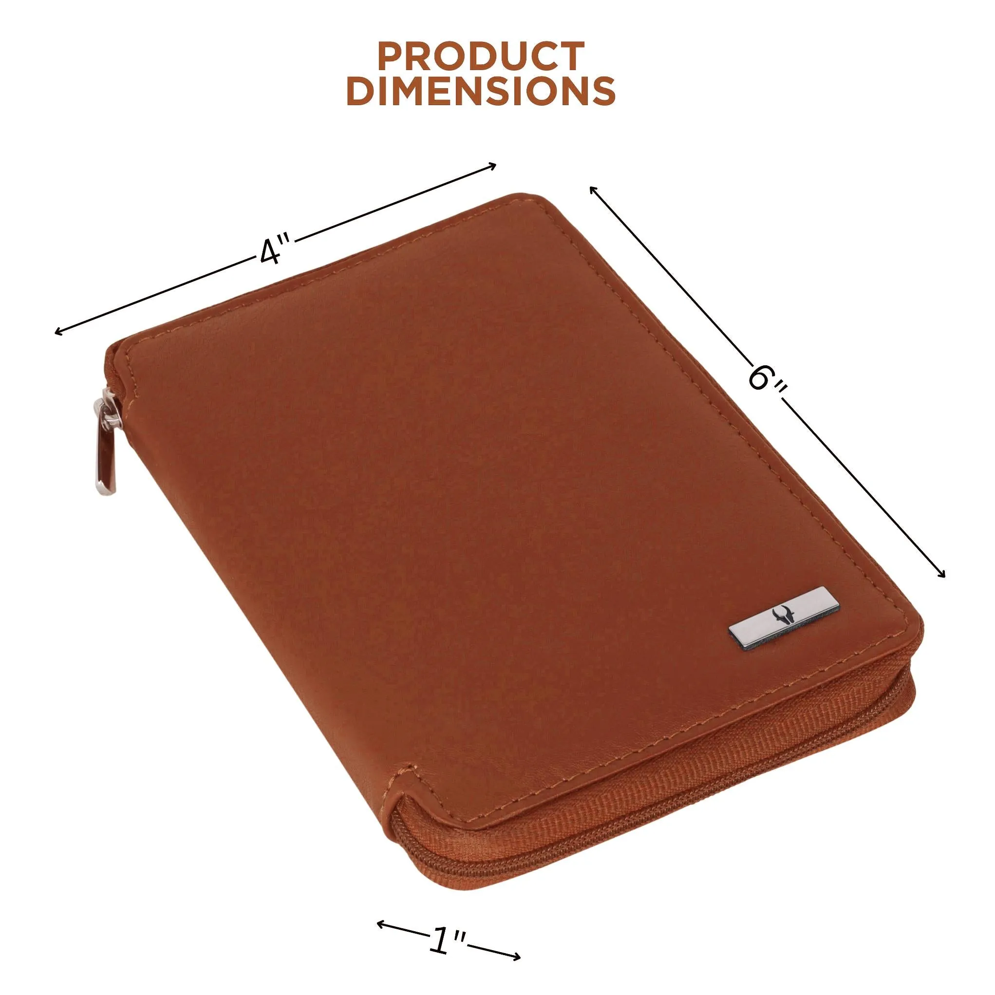HUDSON RFID Protected Maroon Leather Passport Holder for Men & Women