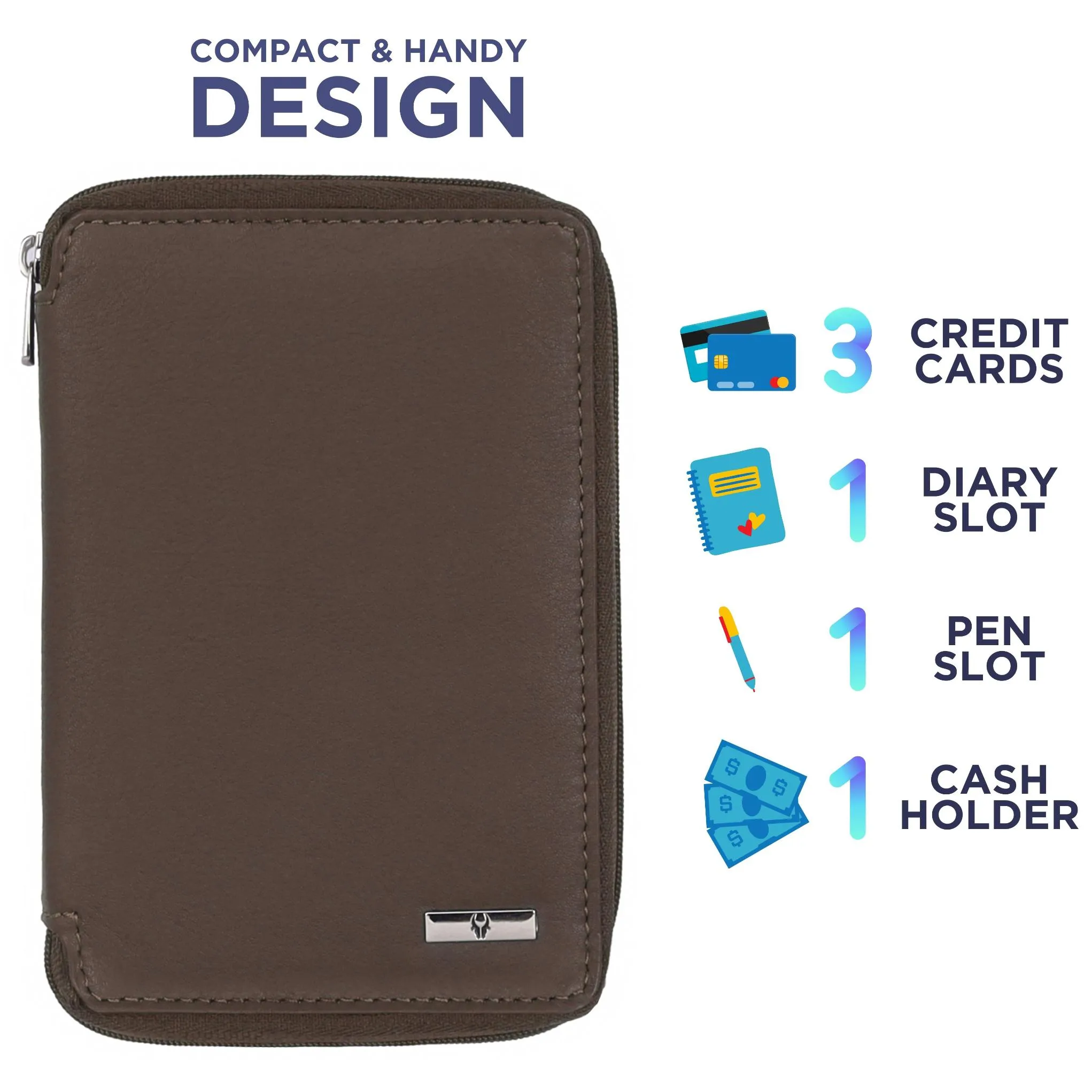 HUDSON RFID Protected Maroon Leather Passport Holder for Men & Women