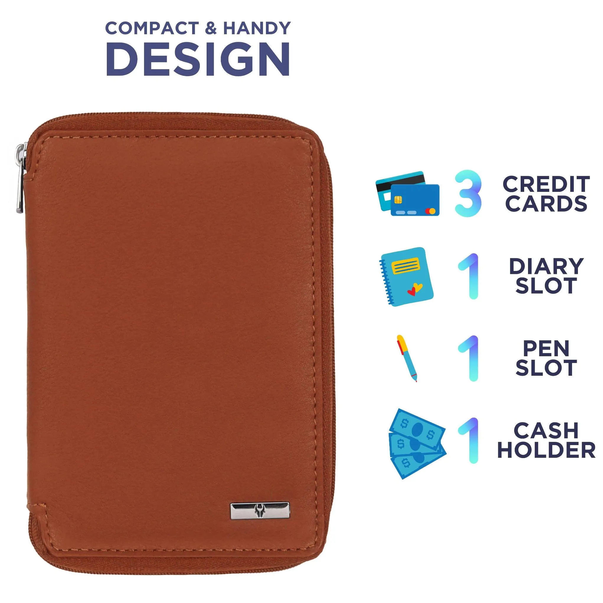 HUDSON RFID Protected Maroon Leather Passport Holder for Men & Women