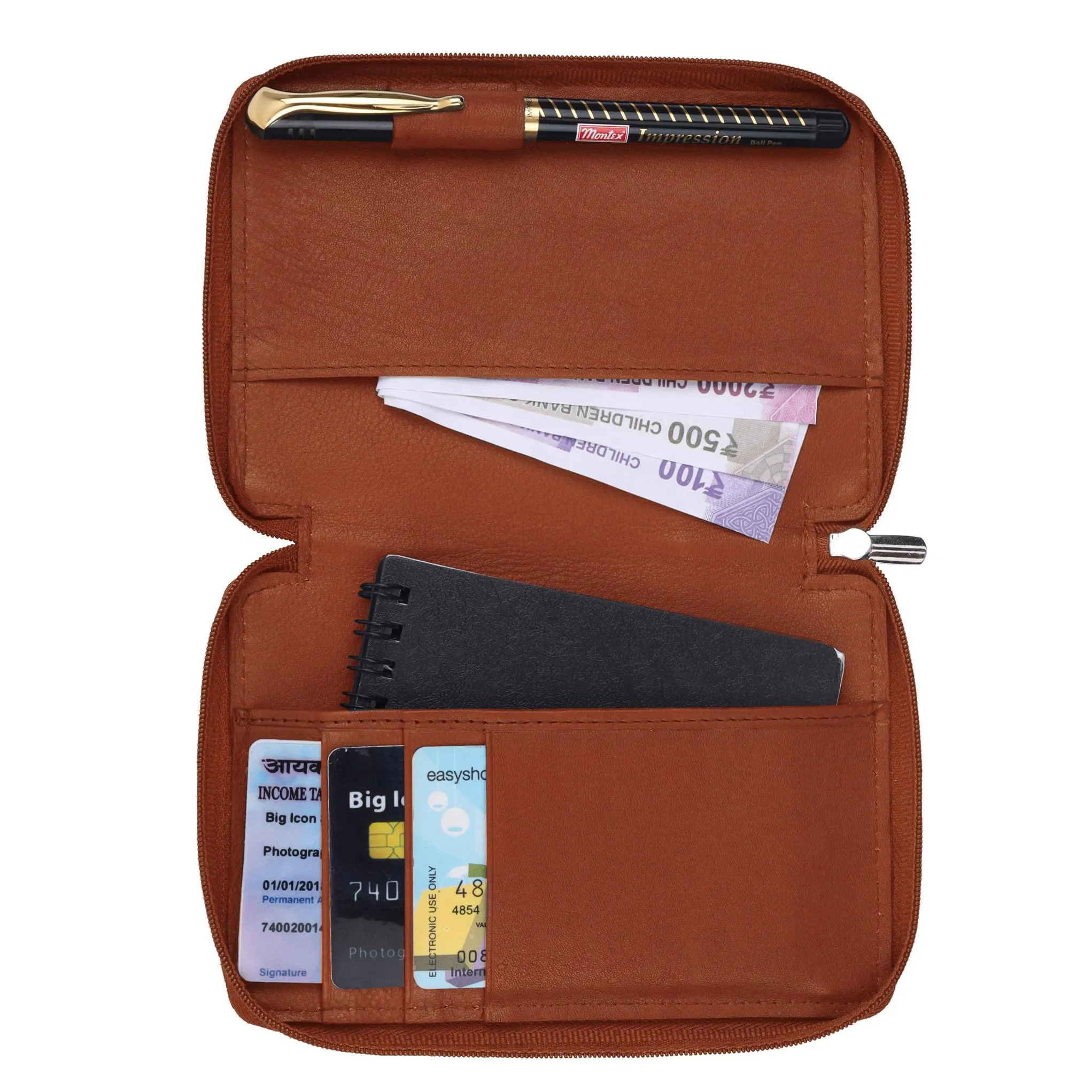 HUDSON RFID Protected Maroon Leather Passport Holder for Men & Women