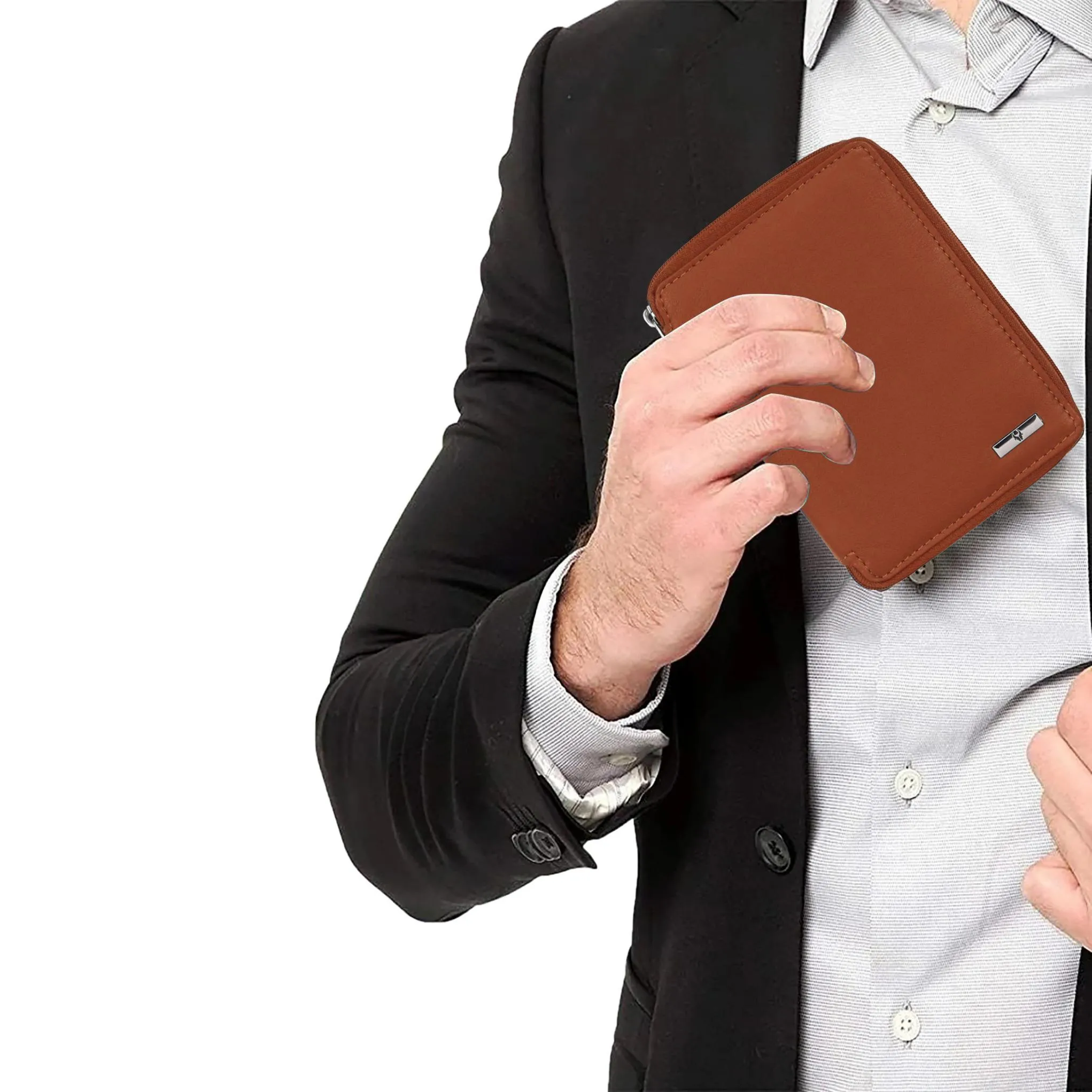 HUDSON RFID Protected Maroon Leather Passport Holder for Men & Women