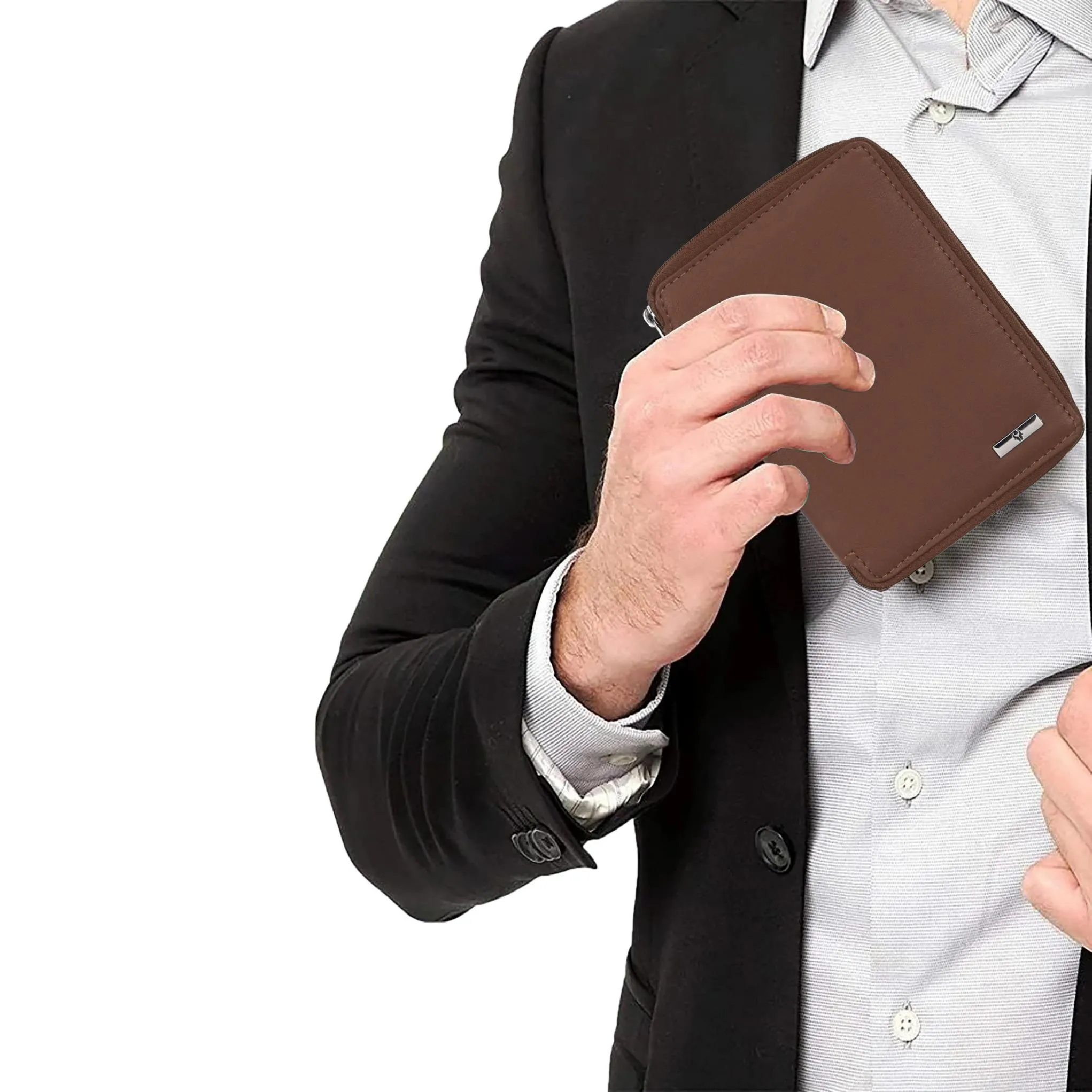HUDSON RFID Protected Maroon Leather Passport Holder for Men & Women