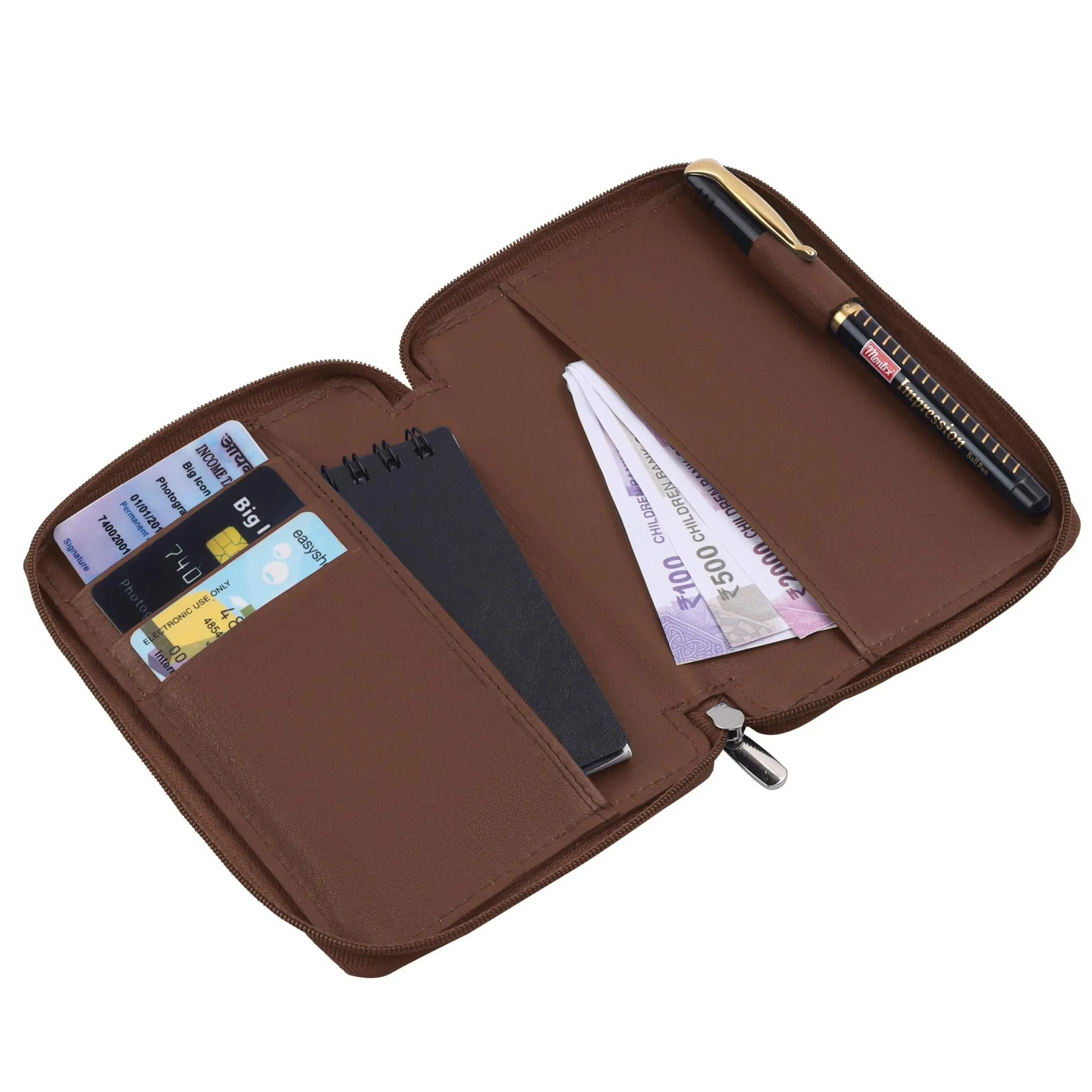 HUDSON RFID Protected Maroon Leather Passport Holder for Men & Women