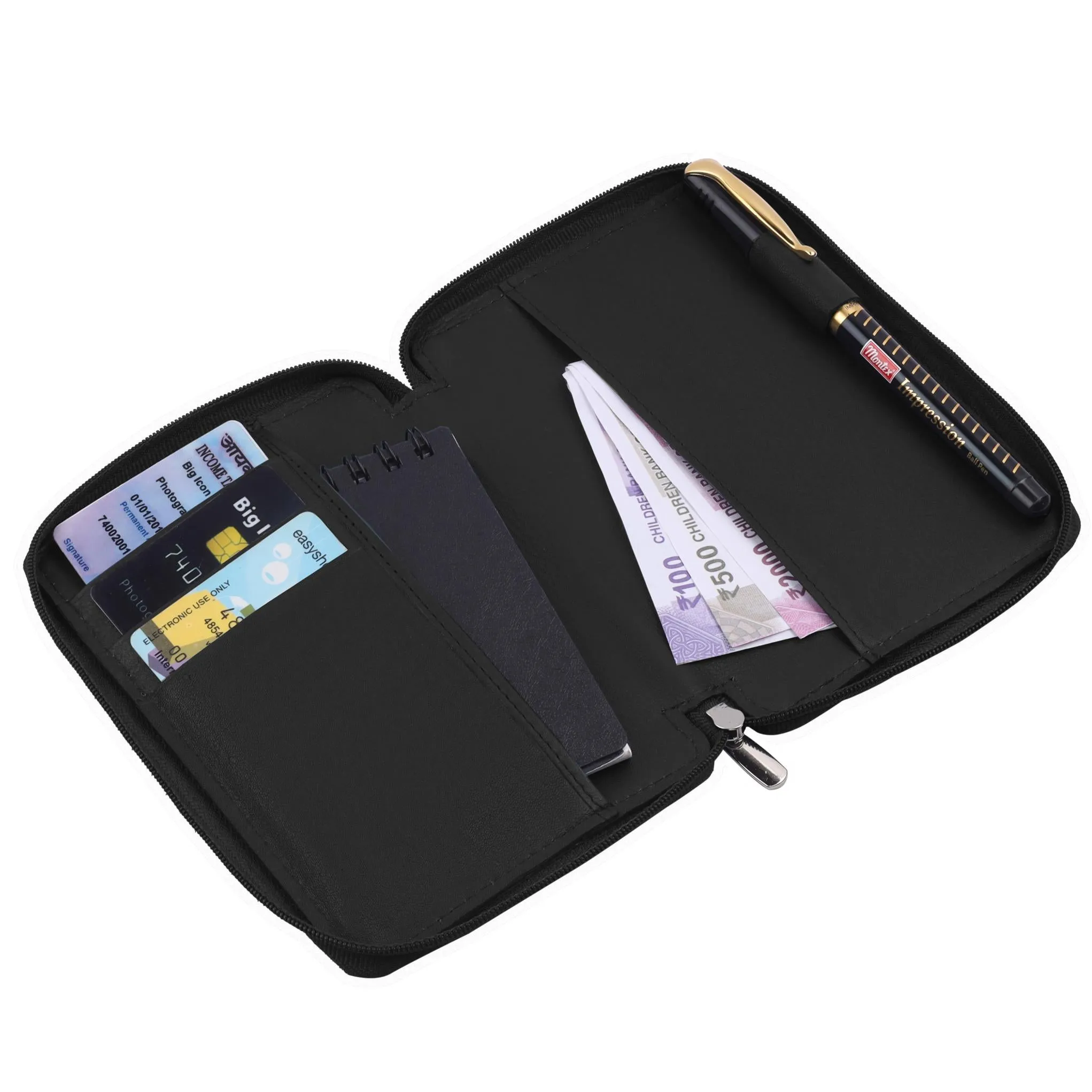 HUDSON RFID Protected Maroon Leather Passport Holder for Men & Women