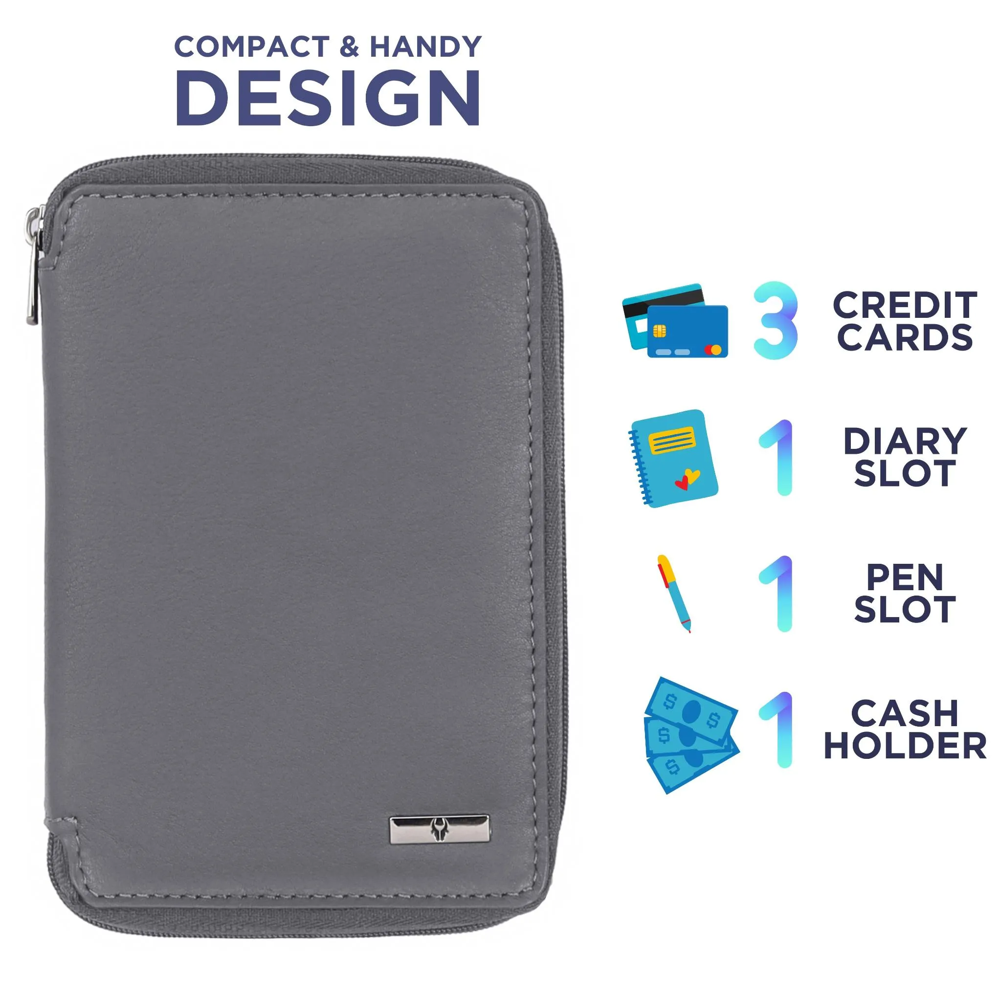 HUDSON RFID Protected Maroon Leather Passport Holder for Men & Women