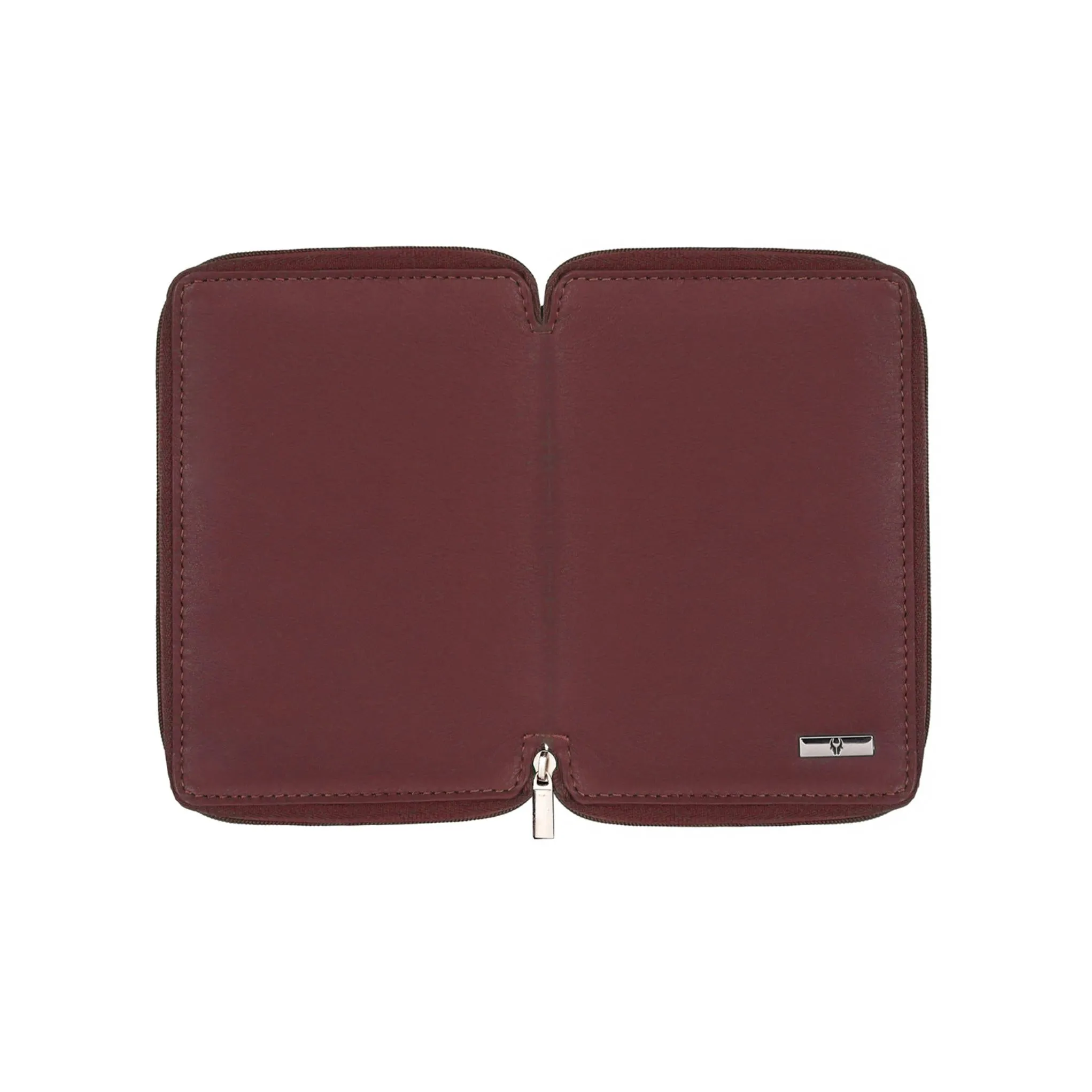 HUDSON RFID Protected Maroon Leather Passport Holder for Men & Women