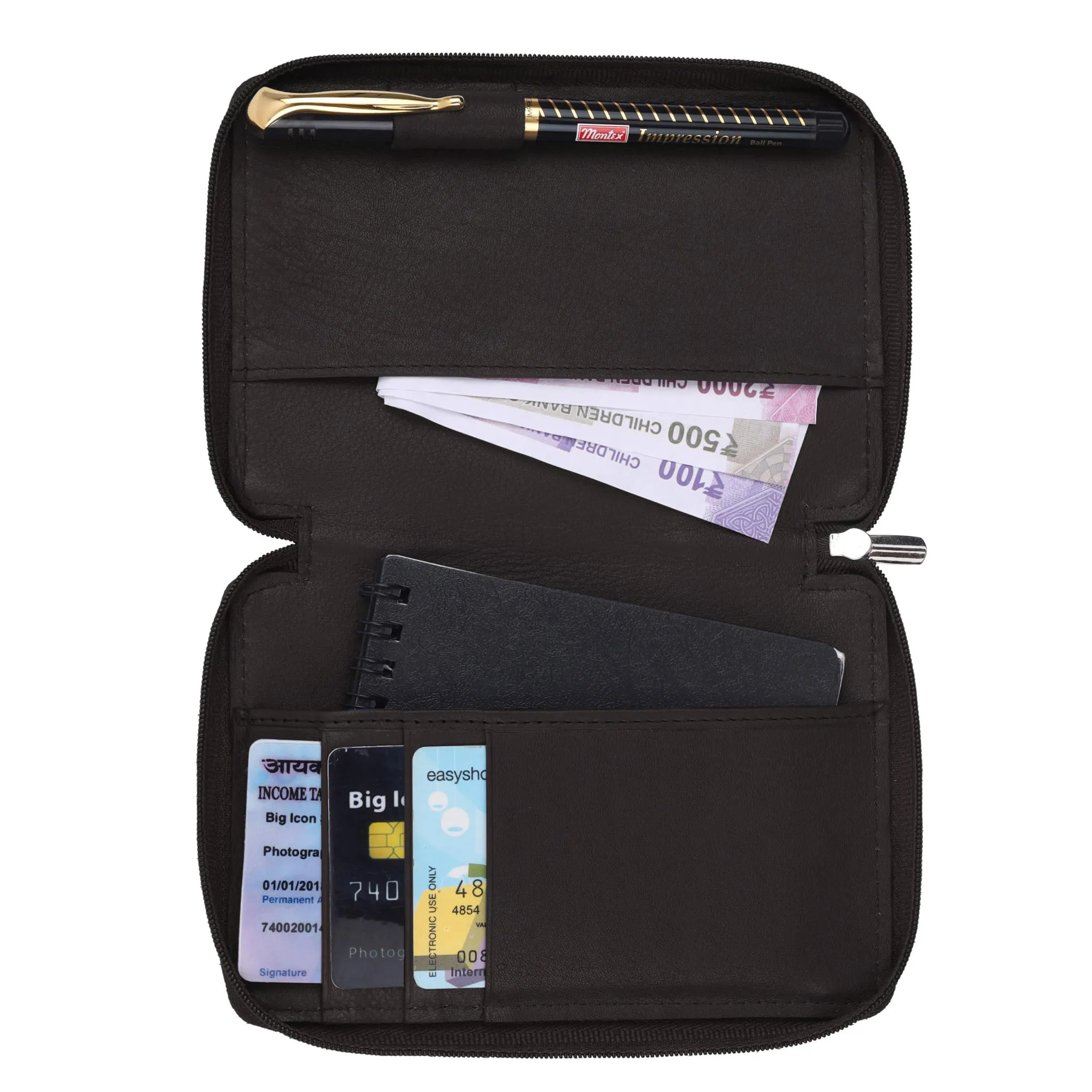 HUDSON RFID Protected Maroon Leather Passport Holder for Men & Women