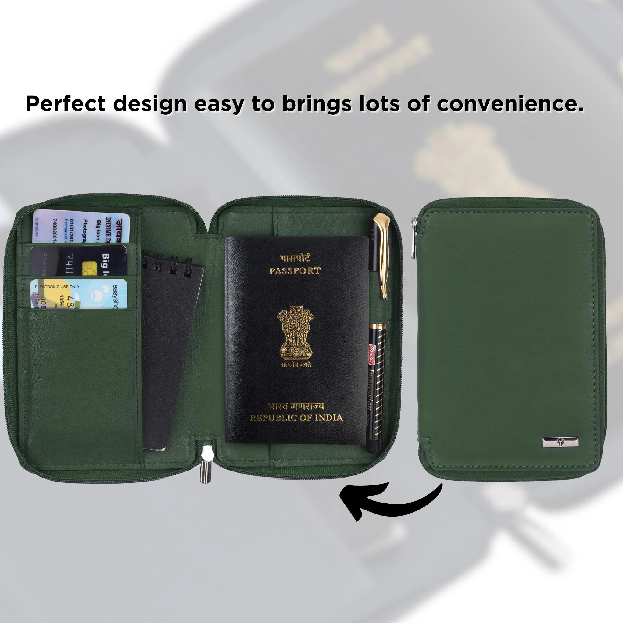 HUDSON RFID Protected Maroon Leather Passport Holder for Men & Women