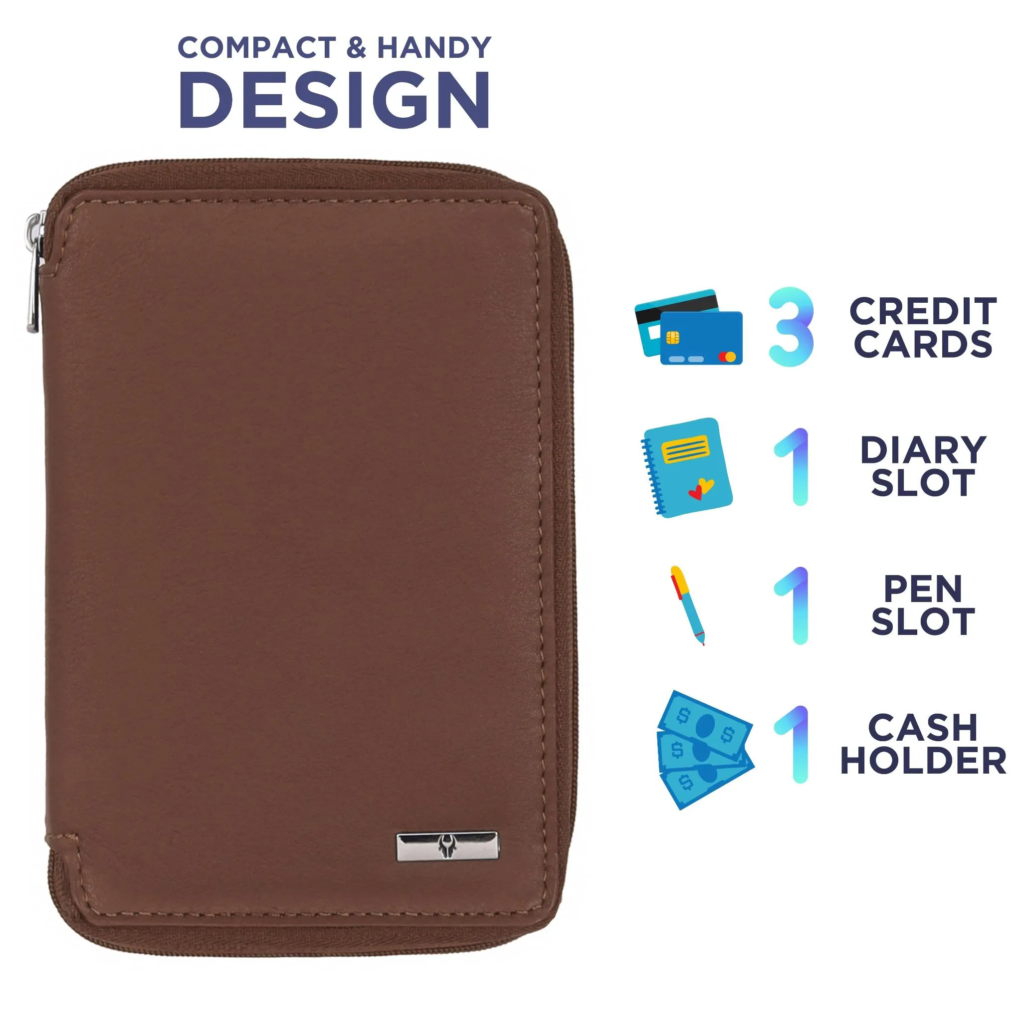 HUDSON RFID Protected Maroon Leather Passport Holder for Men & Women