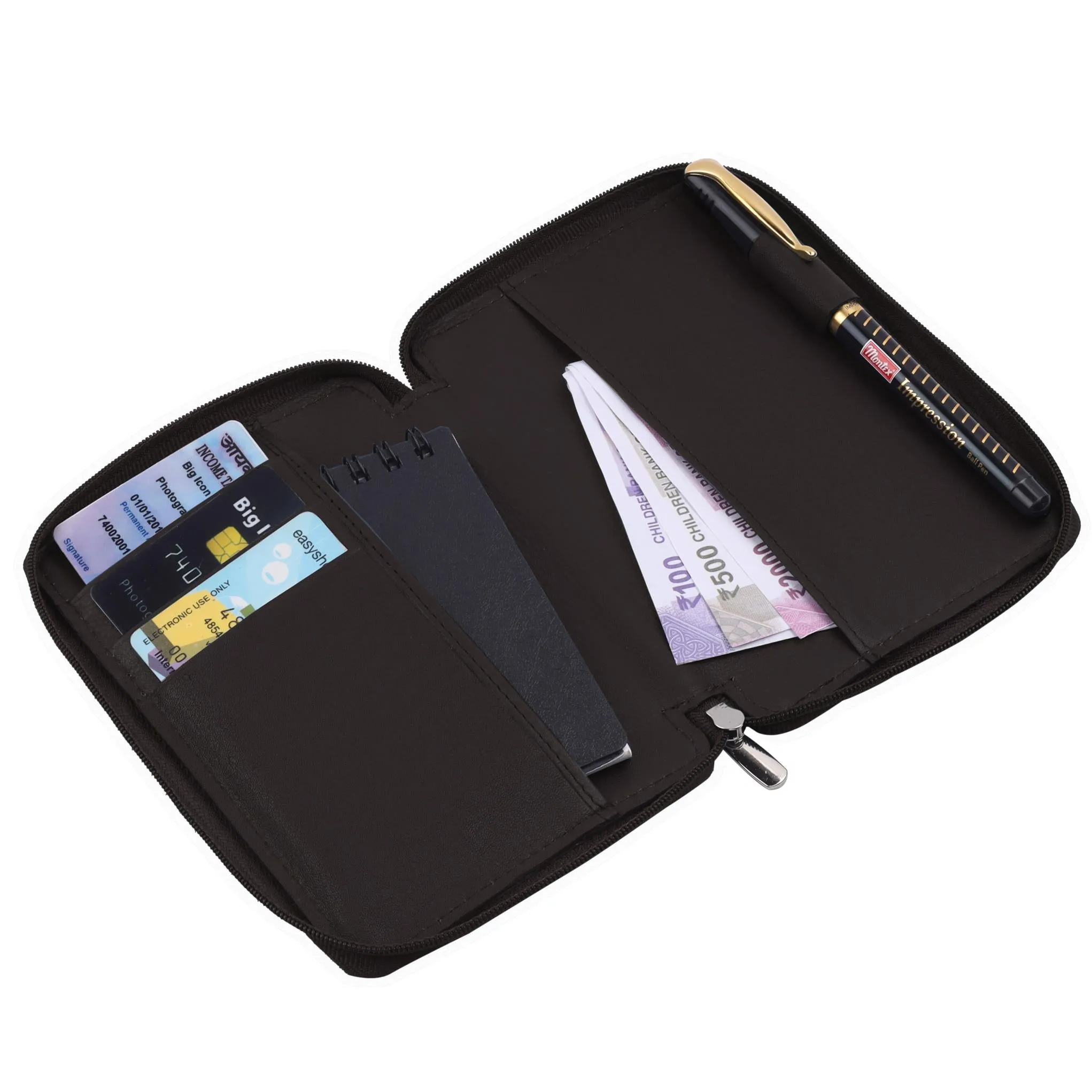 HUDSON RFID Protected Maroon Leather Passport Holder for Men & Women