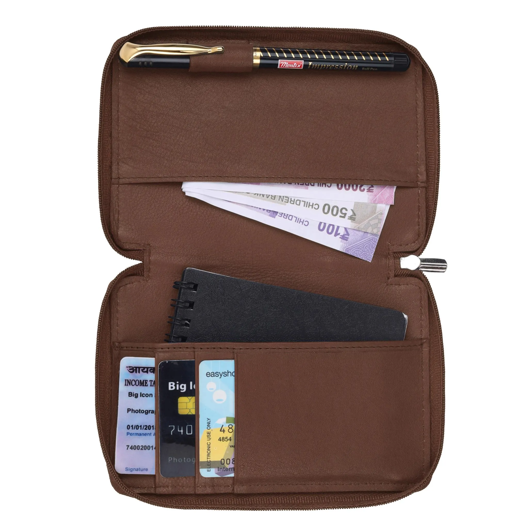 HUDSON RFID Protected Maroon Leather Passport Holder for Men & Women