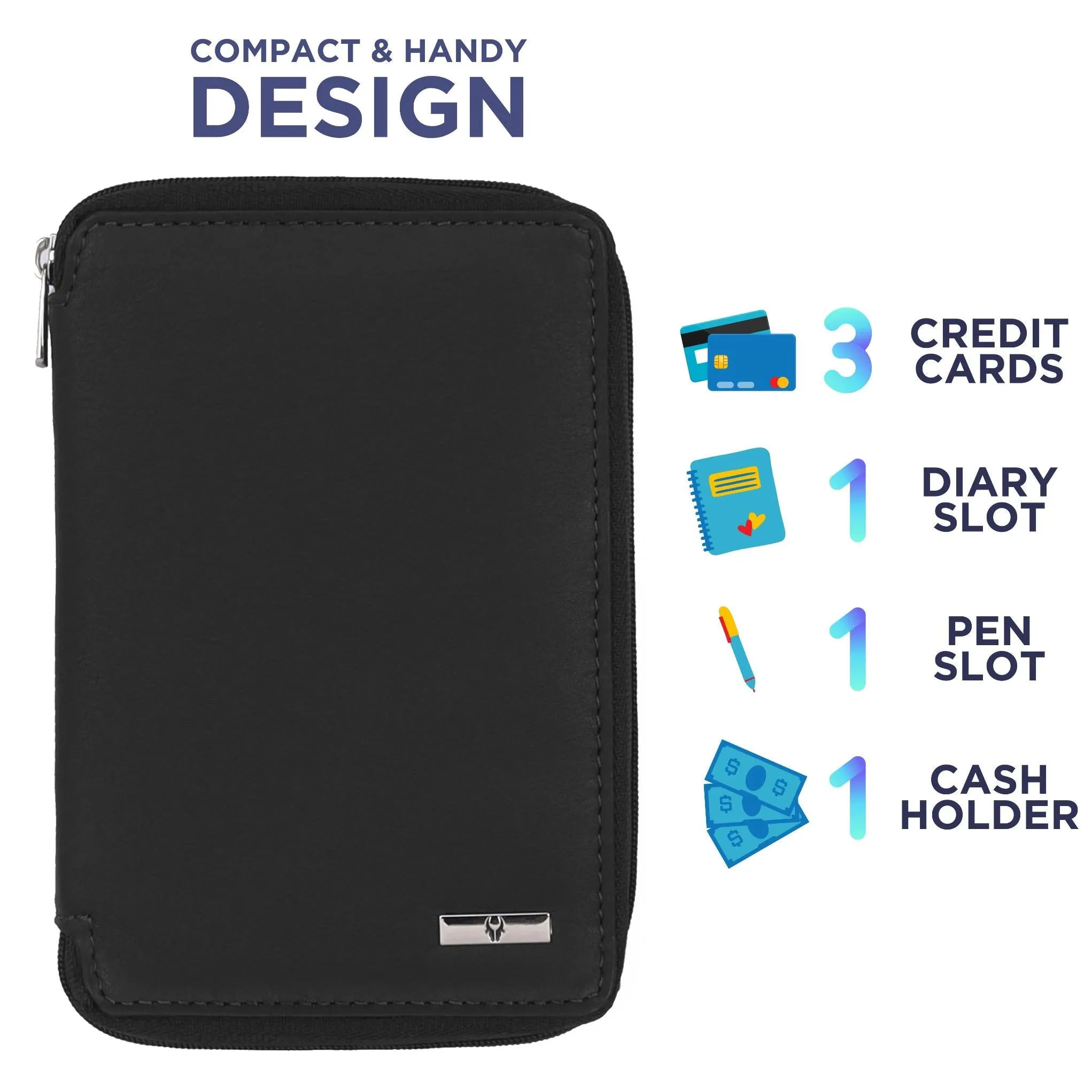 HUDSON RFID Protected Maroon Leather Passport Holder for Men & Women