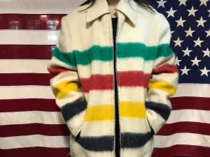 Hudson’s Bay Rare “ Genuine Seal of Quality Garment “ Vintage Wool & Reversible Nylon Mens Jacket Made in Canada