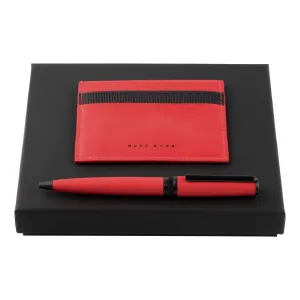 HUGO BOSS HPBC974P-Set HUGO BOSS Red (ballpoint pen & card holder)