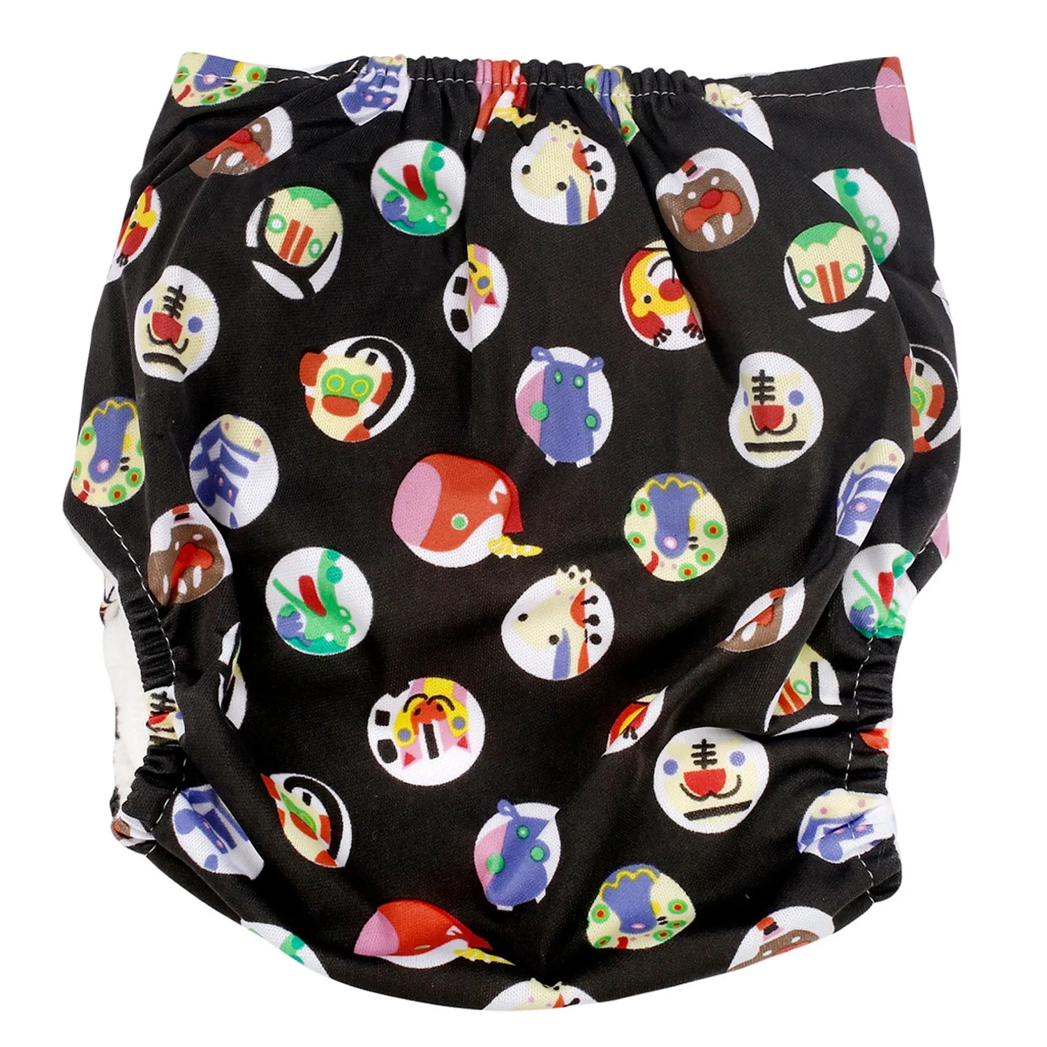 I Love Animals Black And Red Reusable Diaper