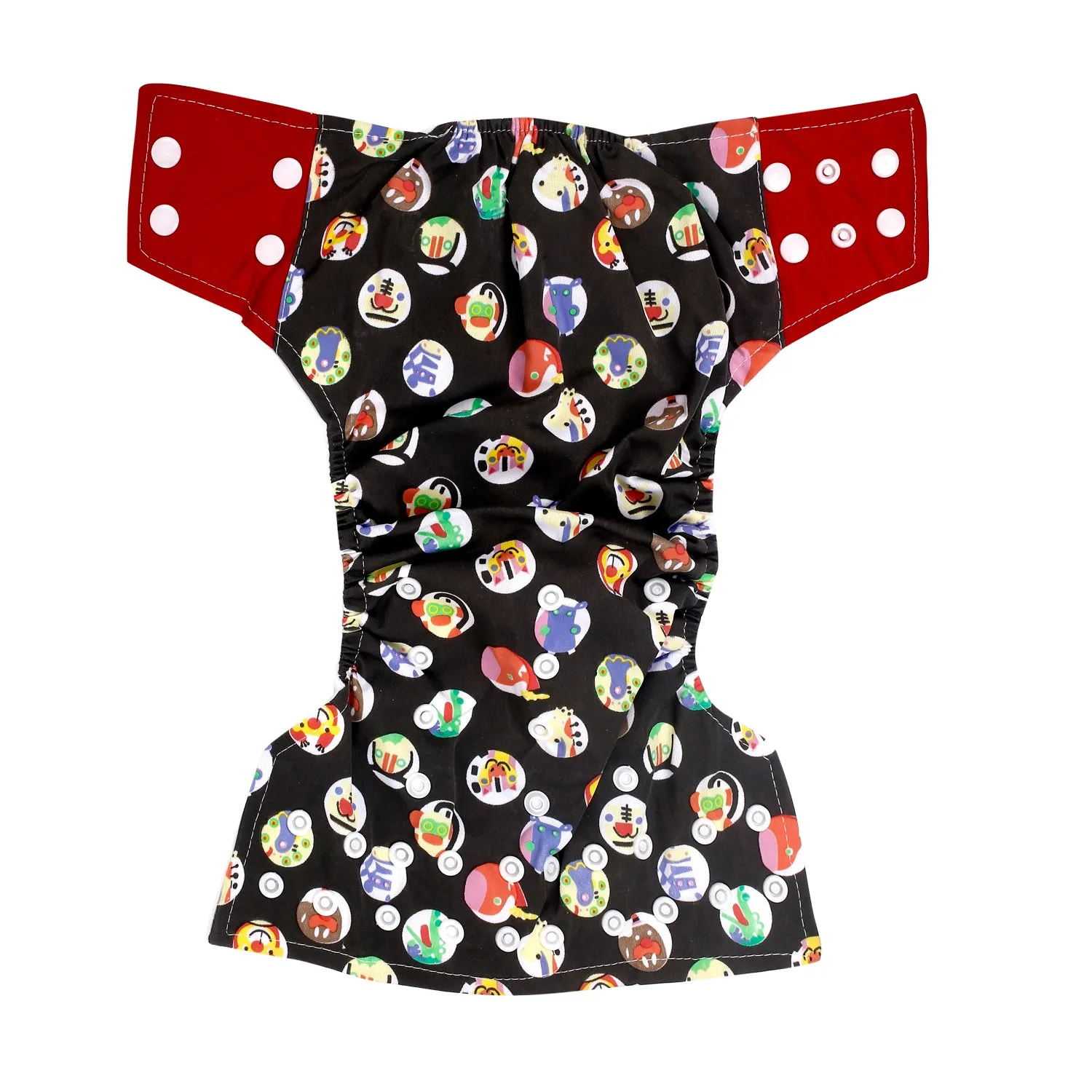 I Love Animals Black And Red Reusable Diaper