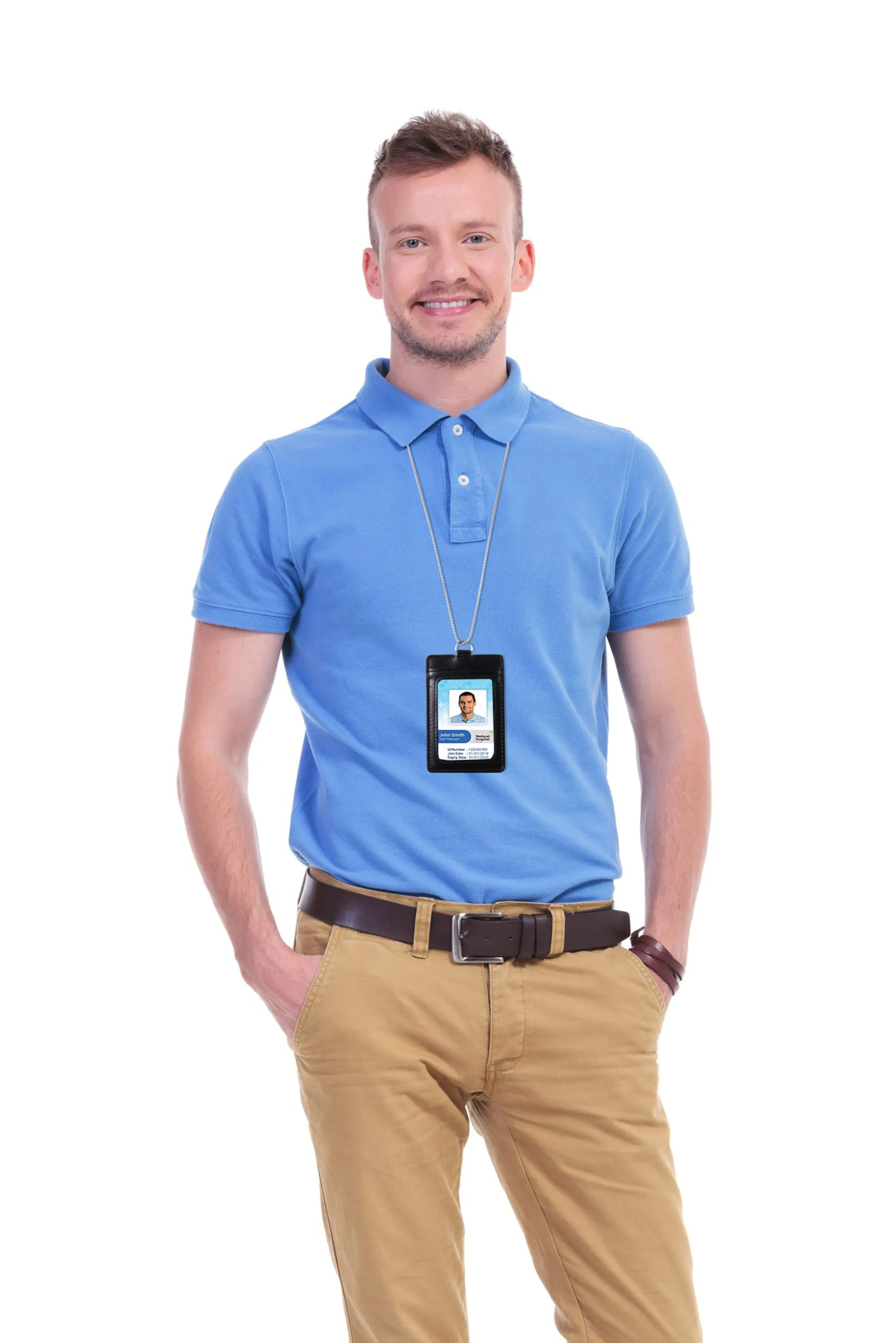 ID Badge Holder PU Leather